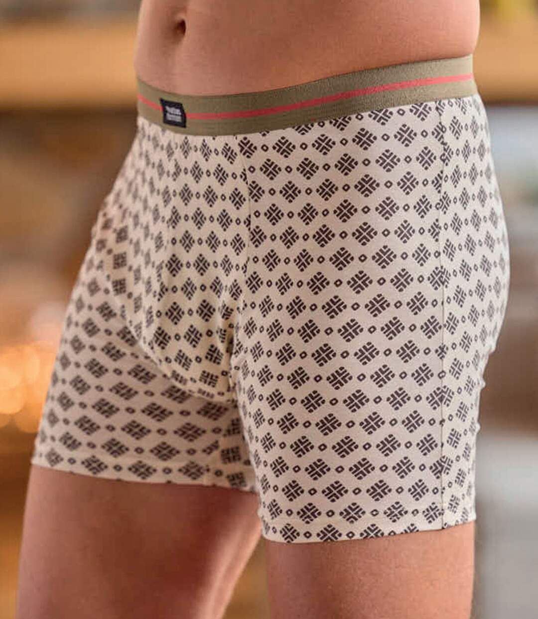 Pack of 3 Men's Comfort Stretch Boxers - Beige Orange Khaki-2