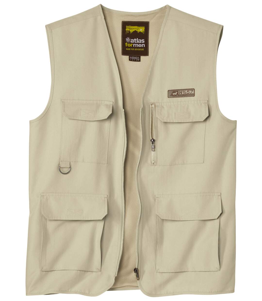 Men's Beige Multi-Pocket Gilet 