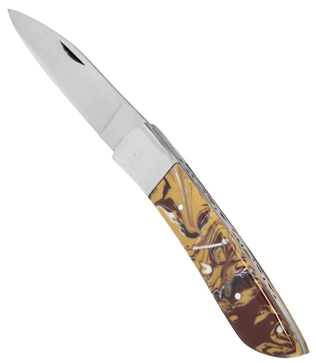 Marbled Resin and Steel Pocket Knife Atlas For Men