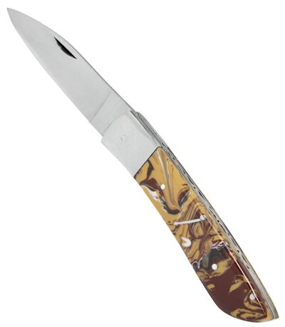 Kapesní nůž se střenkou z mramorované pryskyřice a oceli