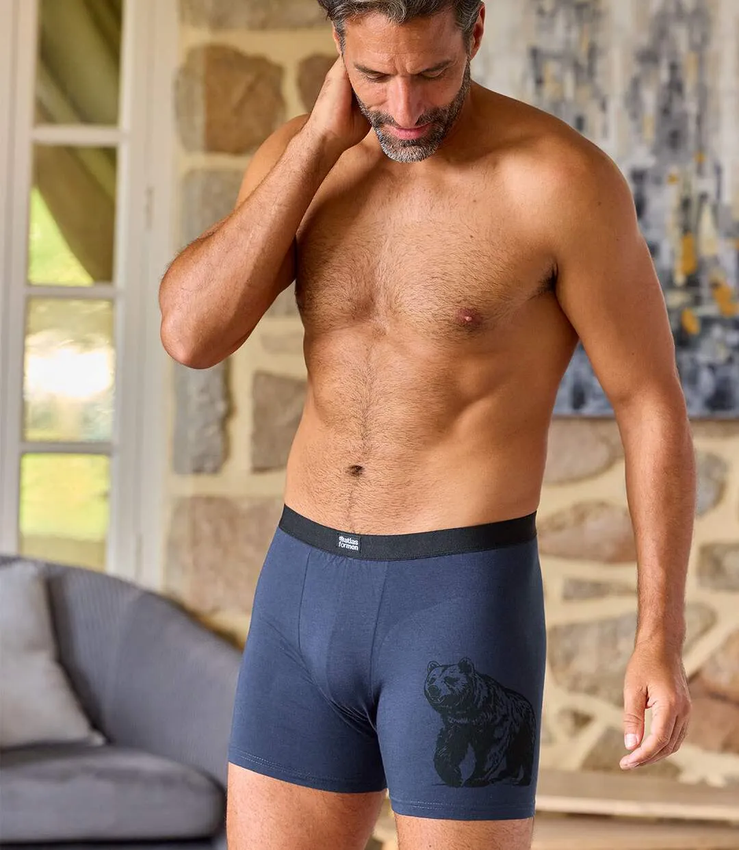 Pack of 3 Men's Comfort Boxer Shorts - Blue Navy Turquoise-3