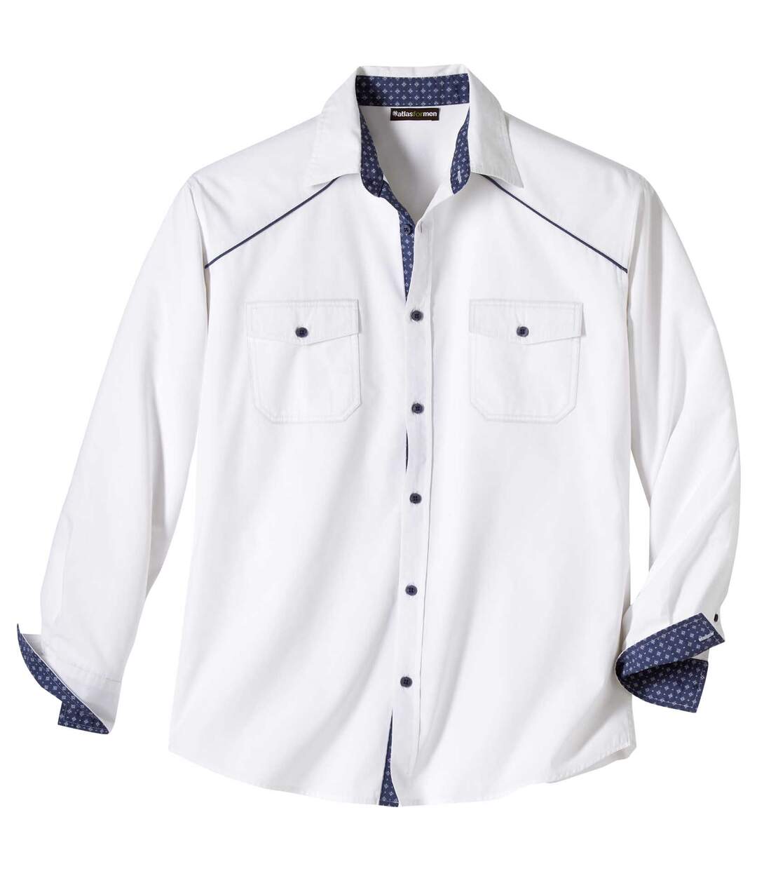 Wit overhemd in country stijl  Atlas For Men