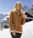 Women’s Faux Suede Jacket with Sherpa Lining