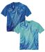 Pack of 2 Men's Summer T-Shirts - Blue Turquoise