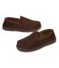 Men's Brown Sherpa-Lined Faux-Suede Slippers-1