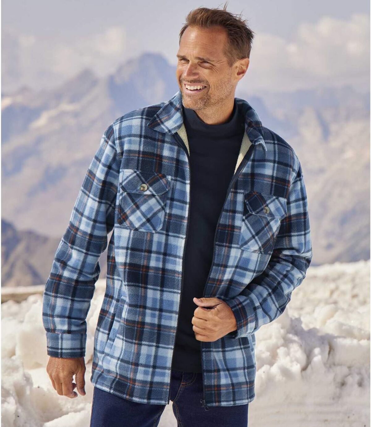 Men's Checked Fleece Overshirt Atlas For Men
