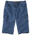 Men's Cropped Denim Cargo Trousers - Blue Atlas For Men