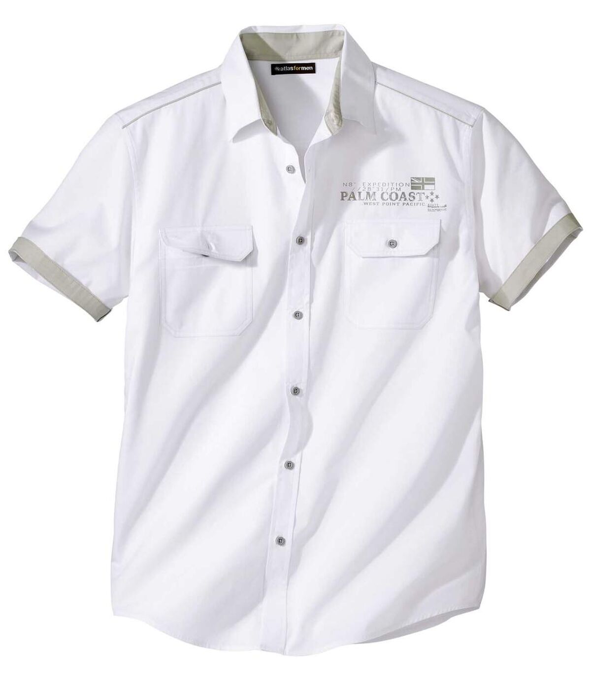 Men's Classic Short-Sleeved White Shirt Atlas For Men