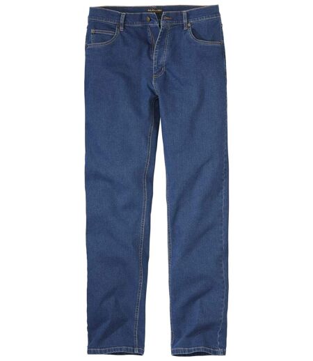 Blaue Stretch-Jeans mit Regular-Schnitt