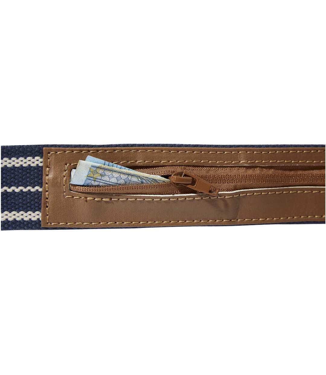 Men's Money Belt - Navy beige-2