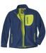Men's Mesh-Lined Fleece Jacket - Full Zip - Blue Lime Green