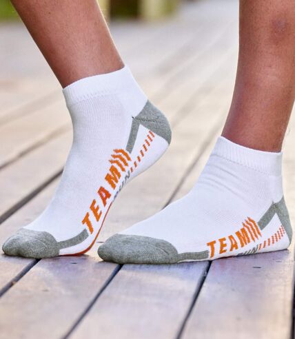 Pack of 4 Men's Pairs of Sneaker Socks - White