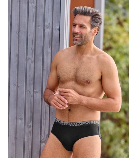 Pack of 6 Men's Plain Briefs - Black Grey Navy Blue Red