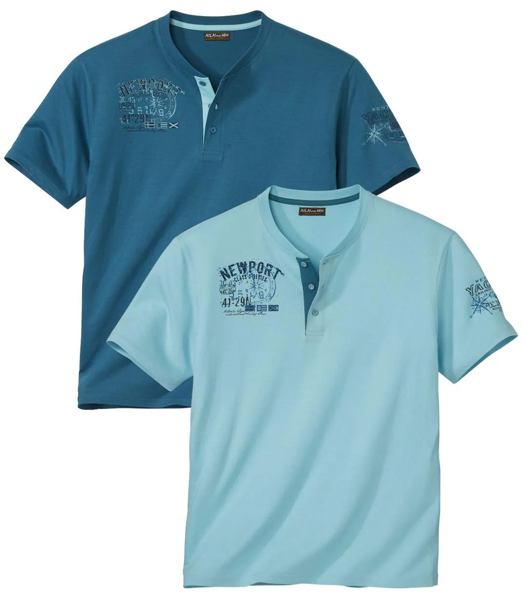Le Lot de 2 Tee-Shirts Col Boutonné-5