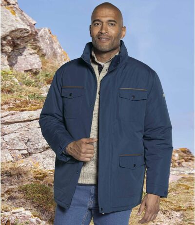 Men's Navy Water-Repellent Parka