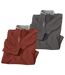 Pack of 2 Half Zip Microfleece Sweatshirts - Red, Gray