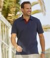 Pack of 3 Men's Classic Polo Shirts - Navy Burgundy Yellow Atlas For Men