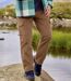 Le Pantalon Velours Cargo Stretch Marron-1