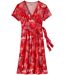Robe Portefeuille Fluide Rouge-2