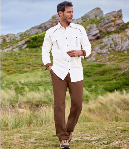 Braune Chino-Hose mit Stretch-Effekt