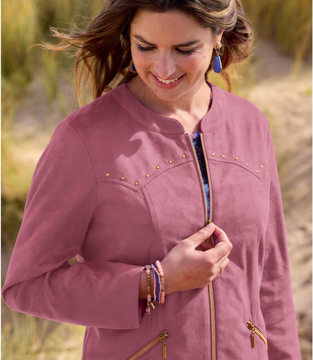 Purple suede jacket womens best sale