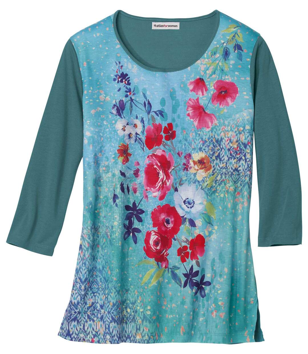 Women's Green Floral Print Top  Atlas For Men
