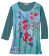 Women's Green Floral Print Top  Atlas For Men