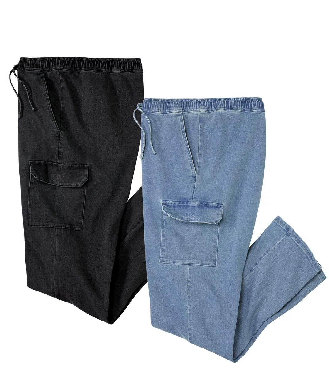 Le Lot de 2 Pantalons Cargo en Jean-1