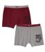 Pack of 2 Stretch Boxers Grey Burgundy