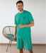 Pyjashort Coton Vert Imprimé Rayé-2