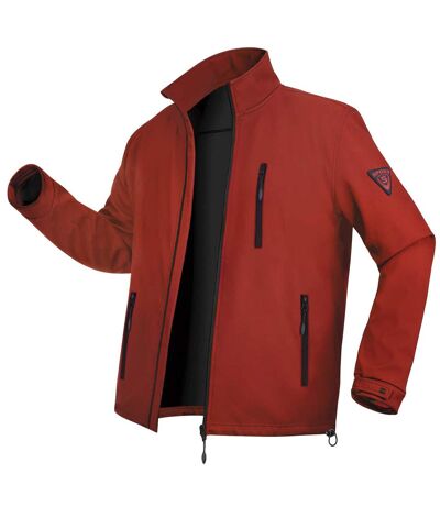 Men's Red Sporty Softshell Jacket - Water-Repellent 