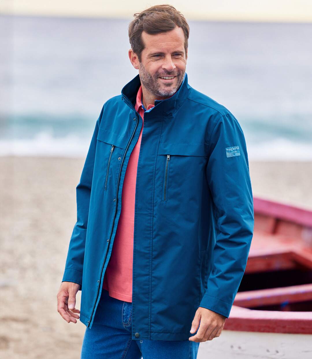 Men's Blue Summer Windbreaker - Water-Repellent-5