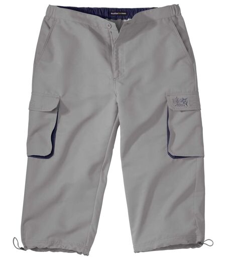 Men's Grey Cropped Microfibre Pants