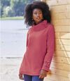 Women's Pink Embroidered Fleece Pullover Atlas For Men
