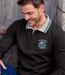 Pack of 2 Men's Long Sleeve Polo Shirts - Black Green