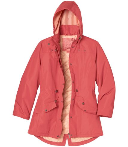 Women's Coral Water-Repellent Hooded Parka