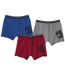 Pack of 3 Men's Boxer Shorts - Blue Red Gray