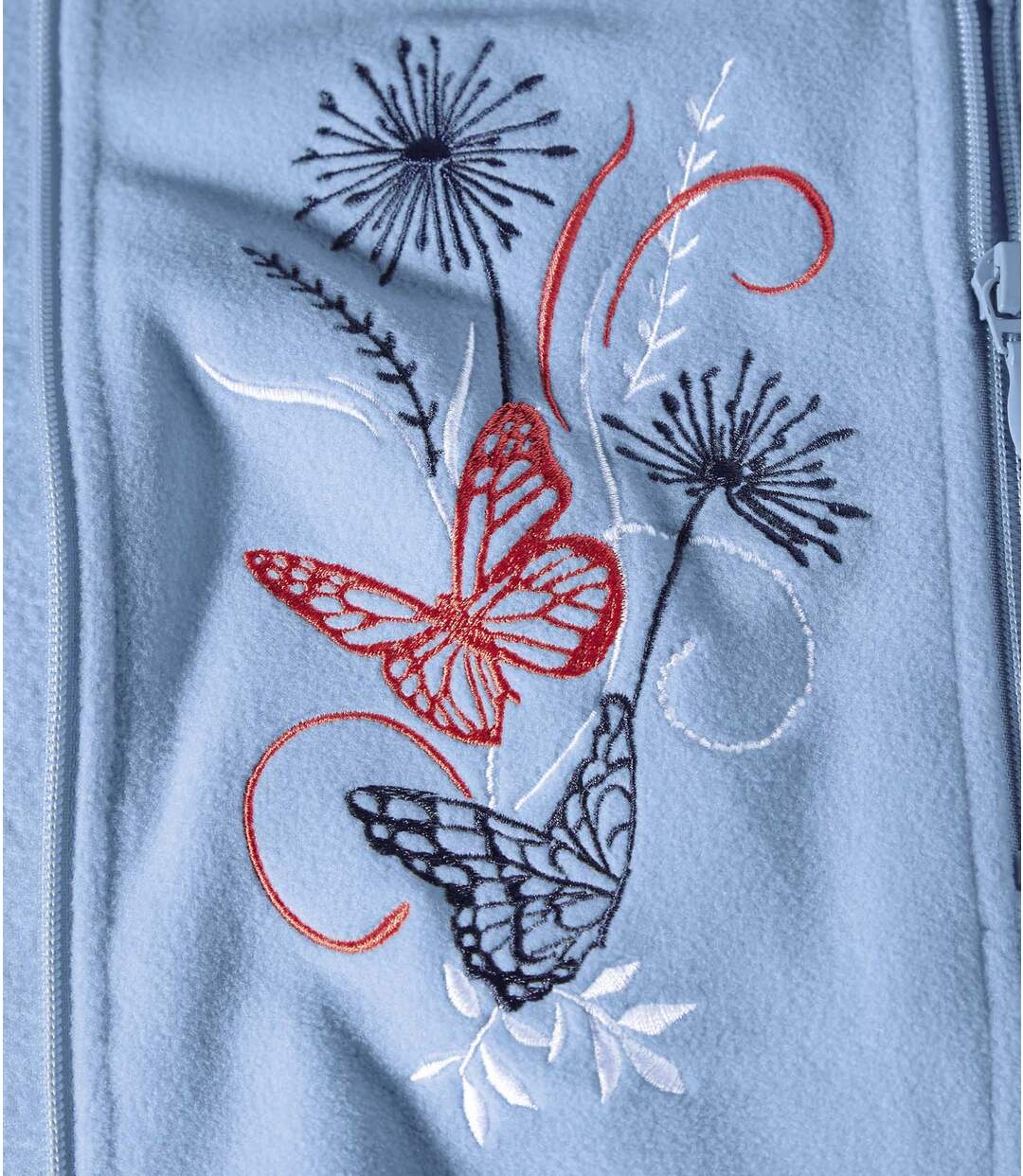 Pack of 2 Women's Embroidered Microfleece Jackets - Pink Blue