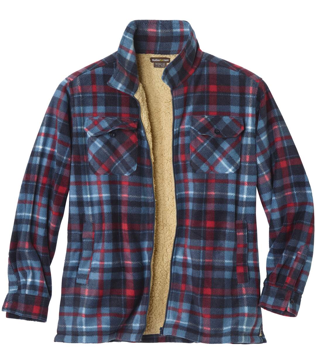 Men's Blue Checked Fleece Overshirt