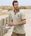 Pack of 2 Men's Casual Polo Shirts - Green Beige