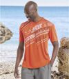 Pack of 3 Men's Sporty T-Shirts - Gray White Orange Atlas For Men