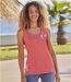 Pack of 2 Women's Tank Tops - Coral White 