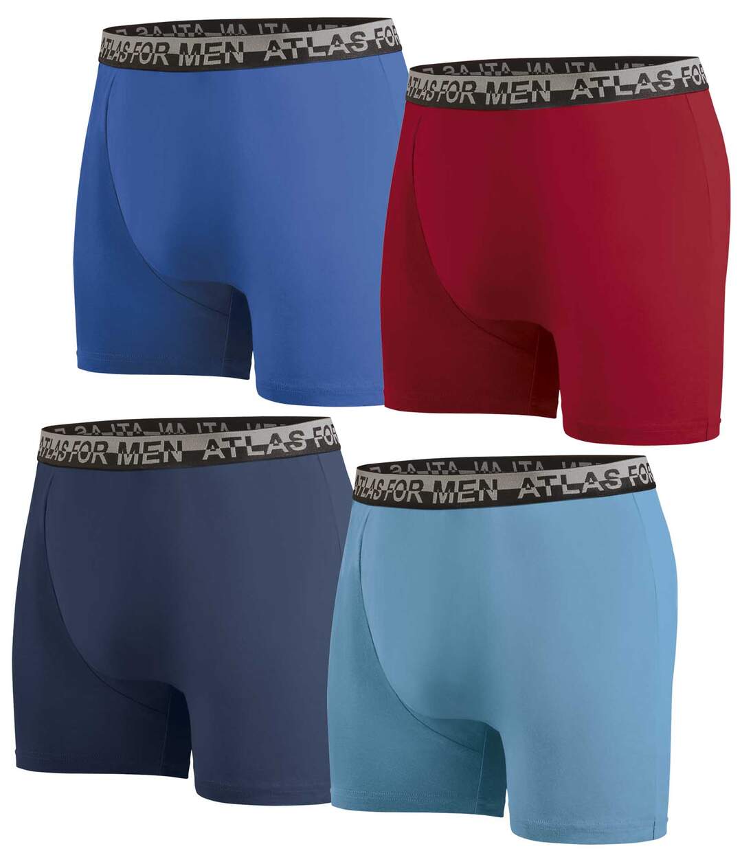 Lot de 4 Boxers Unis en Coton Stretch 