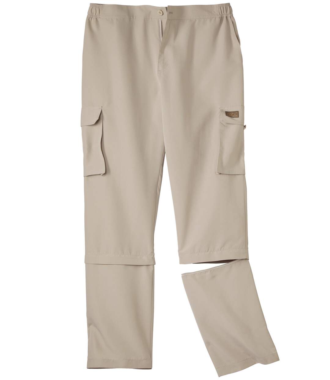 Men's Beige 2-in-1 Microfibre Trousers-1