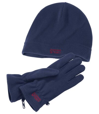 Fleece Hat & Gloves Set - Navy