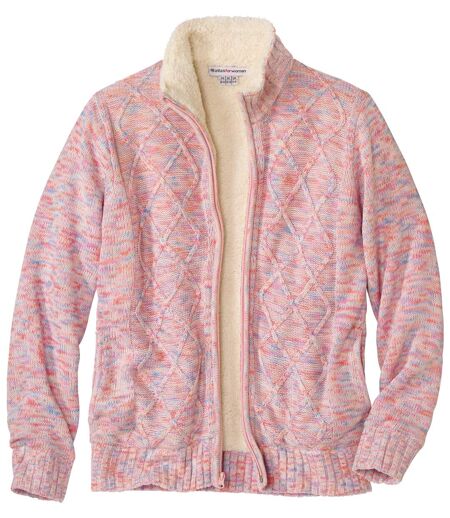 Blouson Tricot Mouliné Doublé Coral 