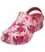 Women's Pink Floral Clogs-5