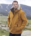Men's Ochre Water-Repellent Multi-Pocket Parka Coat - Detachable Hood  Atlas For Men
