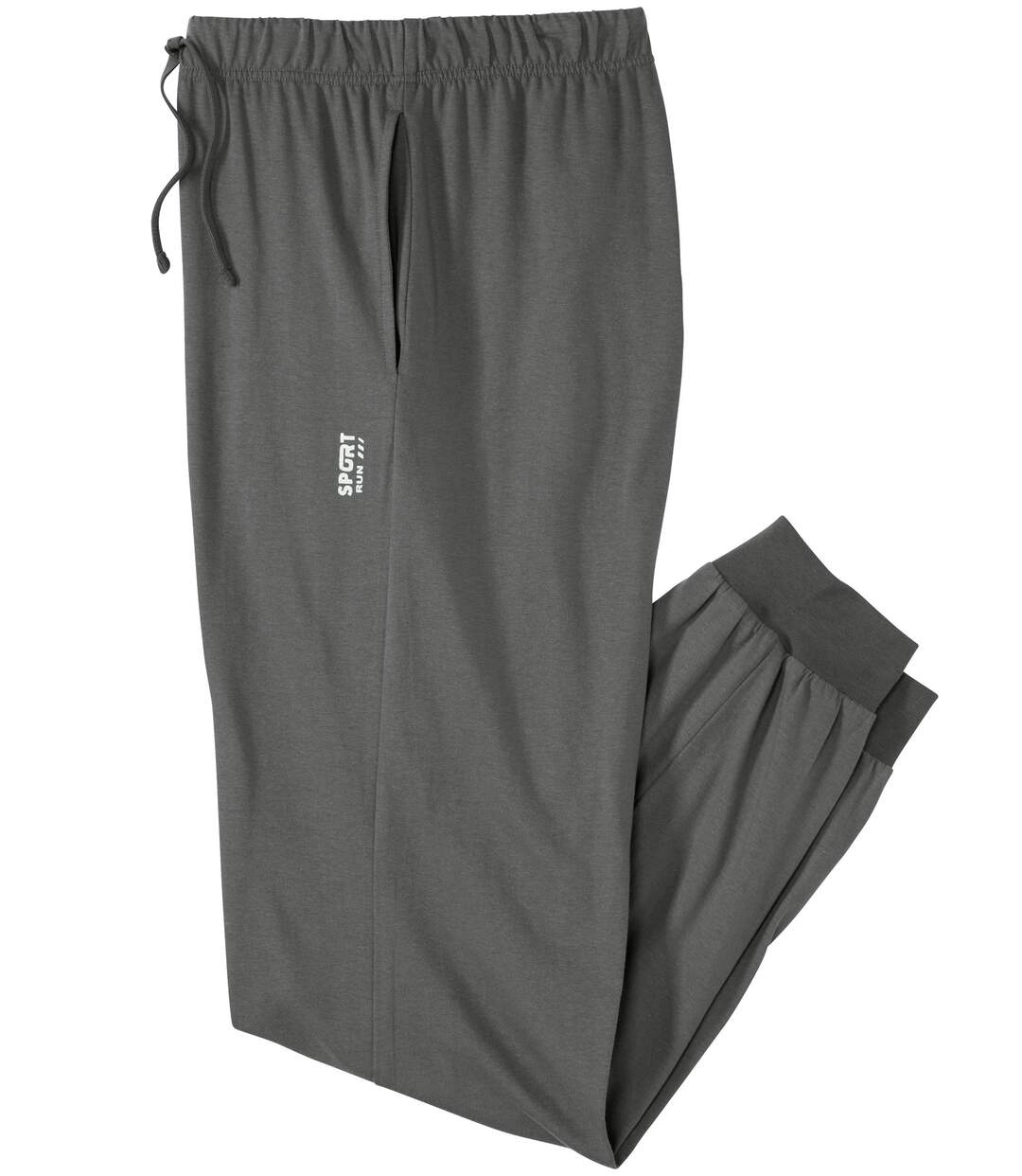 Men's Grey Cotton Trousers - Elasticated Waist-2