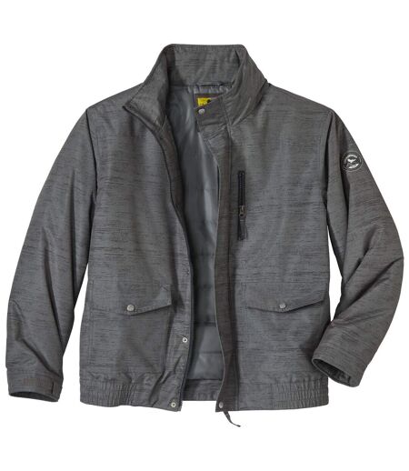 Men's Grey Microfibre Jacket - Water-Repellent
